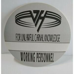 Van Halen Original Cloth Backstage Pass Original 1991 Carnal Knowledge Silver